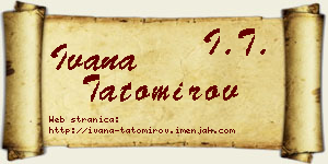 Ivana Tatomirov vizit kartica